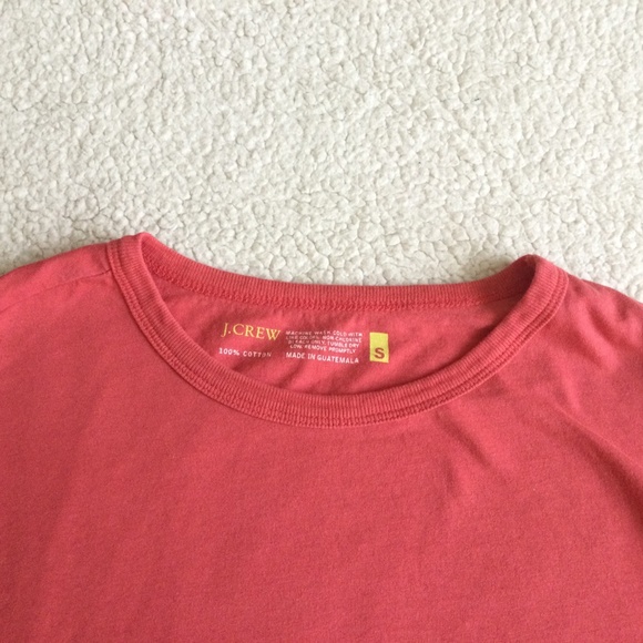 Vintage J. Crew Y2K Long Sleeve Crewneck Tee Coral - Sz Small - Picture 4 of 9